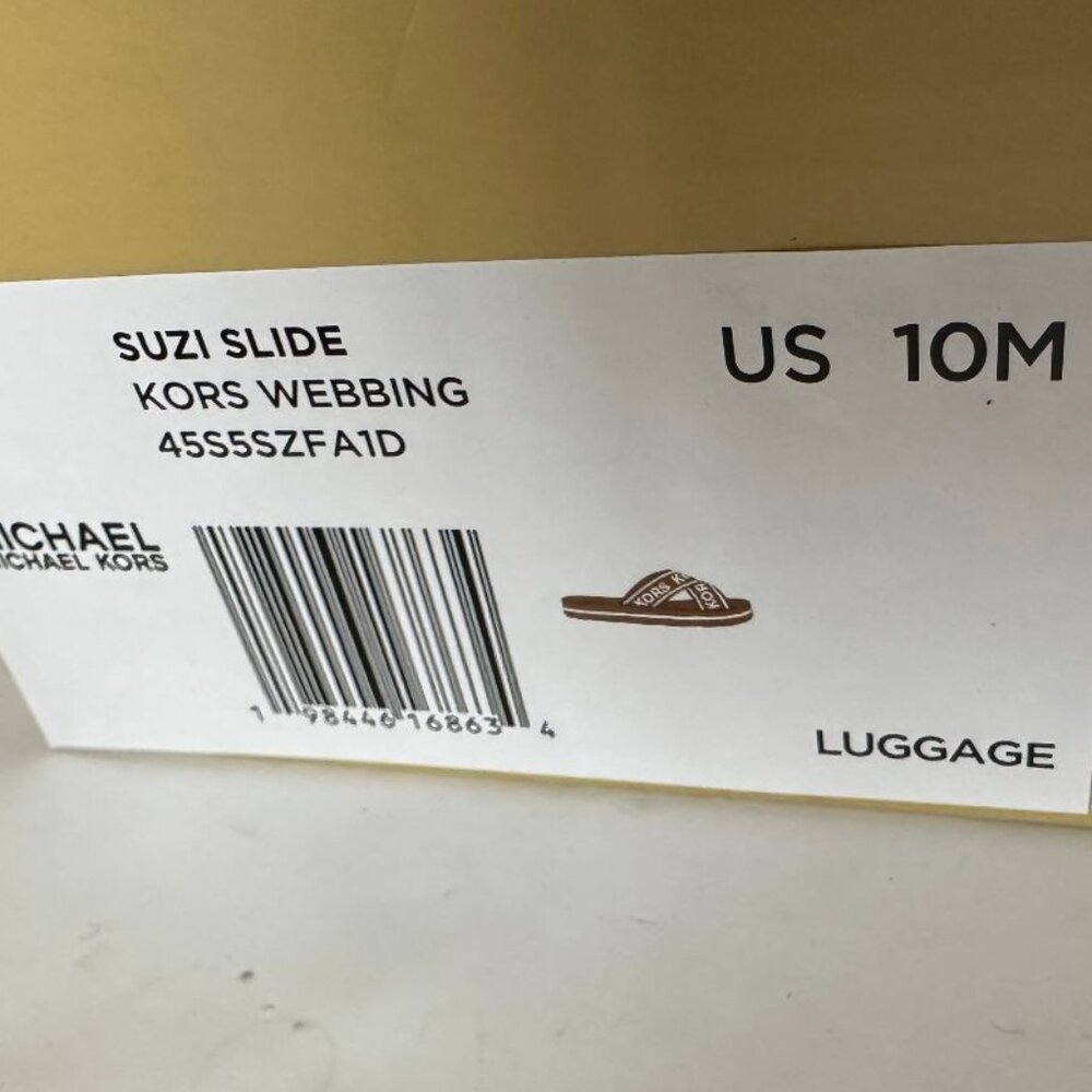 NIB Michael Kors Brown Suzi Slide Sandals Size 6, 7, 8, 9,10 & 11 - Picture 2 of 7